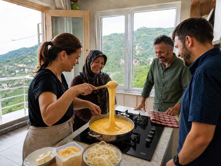 Trabzon: Make Kuymak with a Local Family in a Village