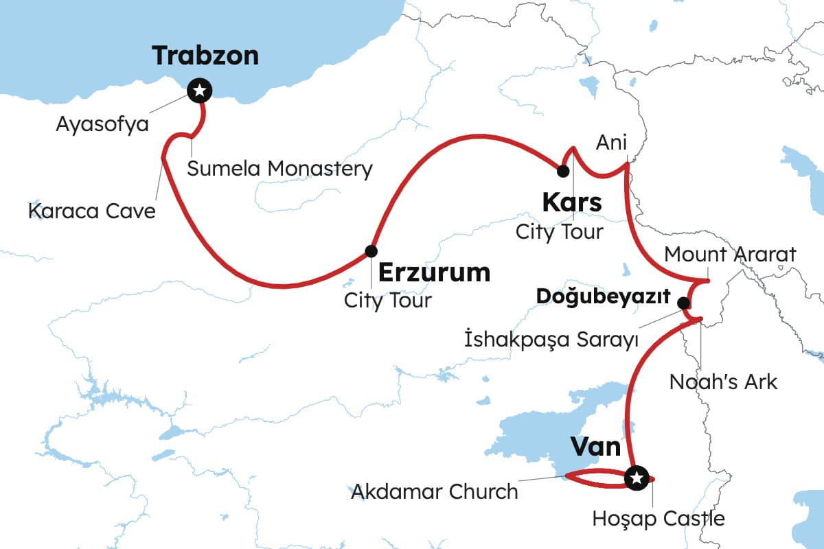 Itinerary map