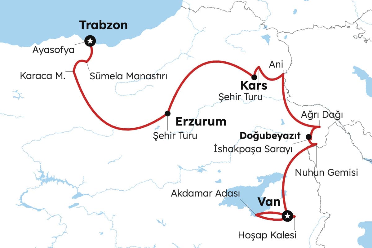 Itinerary map