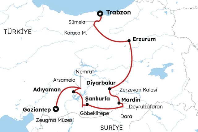 Doğu ve Güneydoğu Anadolu Özel Turu – Trabzon Çıkışlı