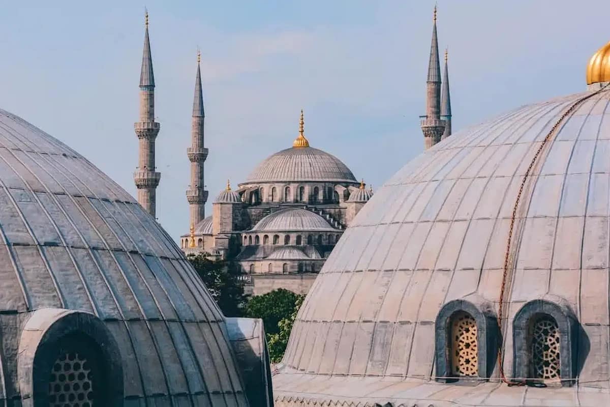 The Blue Mosque seen across the open square in Sultanahmet